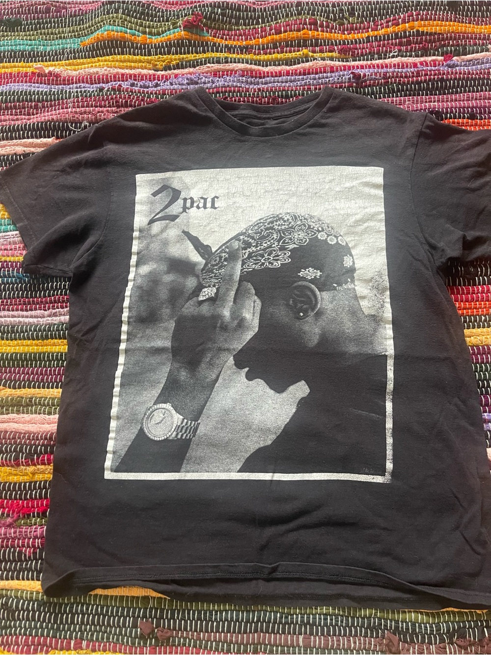 2Pac Graphic Black Short Sleeve Tee - Black